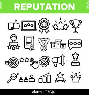 Ruf Linearvektor Thin Symbole Symbol gesetzt Stock Vektor