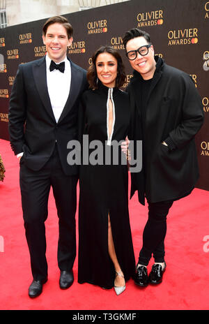 (Von links nach rechts) Frank Dilella, Anita Rani und Gok Wan an den Olivier Award, Royal Albert Hall, London. Stockfoto