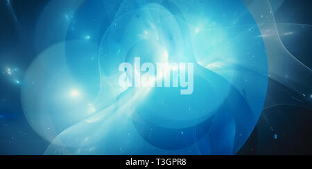 Blau leuchtende Plasma Kraftfeld im Raum, Computer-generierte Zusammenfassung Hintergrund, 3D-Rendering Stockfoto