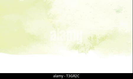 Handgemalte Kunst Aquarell Grün Farbe Flecken von Farbe auf Aquarellpapier. Zusammenfassung Hintergrund, Vector Illustration Stock Vektor