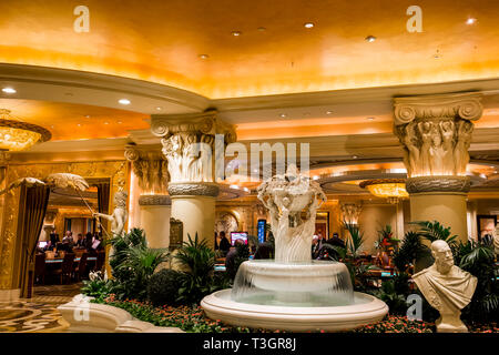 Las Vegas, USA, April 06, 2015: Interieur und Details der Lobby im Caesars Palace Hotel in Las Vegas, Nevada, USA. Stockfoto