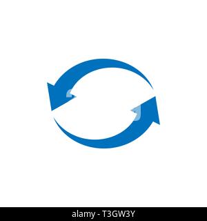 Pfeil, aktualisieren, auf das Symbol Aktualisieren. Vector Illustration, flache Bauform. Stock Vektor