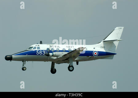 Royal Navy Handley Page BAE Jetstream T2 Flugzeug für die Ausbildung der hinteren Besatzung. Beobachtungs- und Navigationstraining Stockfoto