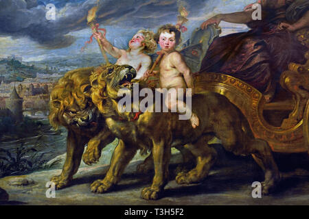 Die Begegnung von Marie de Medici und Henry IV in Lyon - Die Marie de Medici Zyklus 1622-1624 von Peter Paul Rubens im Auftrag von Königin Marie de Medici, der Witwe von König Heinrich IV. von Frankreich, für die Luxemburg Palace in Paris, (Marie und Henry als mythologische römischen Göttern Juno und Jupiter. ) Stockfoto