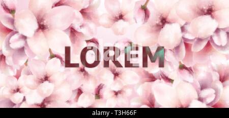 Cherry Blumen Aquarell Hintergrund Vektor. Frühling florales Dekor Stock Vektor