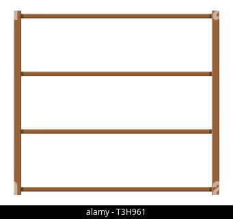 Leere Holz- Storage Shelves. Lager eingerichtet. Vector Illustration im flachen Stil Stock Vektor