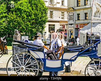 Fiaker in Wien, Österreich; Fiaker in Wien, Österreich Stockfoto