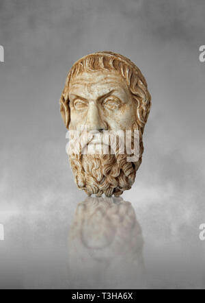 Römischen Marmorskulptur Büste von Sophokles, Farnese Typ, 1. Jahrhundert Anzeigenkopie aus einer ursprünglichen 4. Jahrhundert v. Chr. Hellanistic griechischen original, Inv 6413, Muse Stockfoto