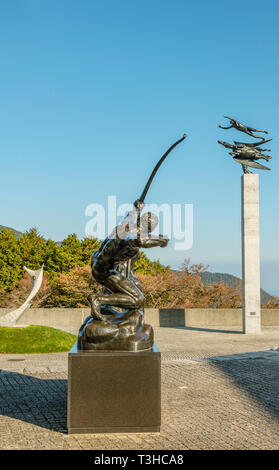 Grande Heracles Archer und man & Pegasus, Skulptur von Emile Bourdelle und Carl Milles im Hakone Open Air Museum, Japan Stockfoto