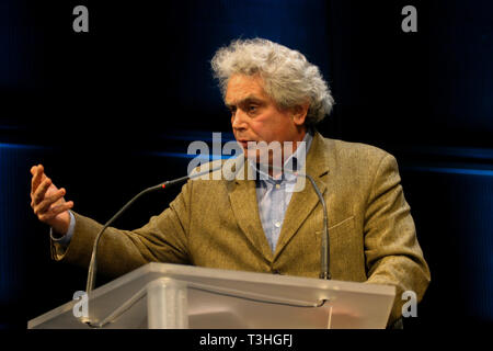 Der französische Philosoph Olivier Mongin spricht in Rennes, Frankreich Stockfoto