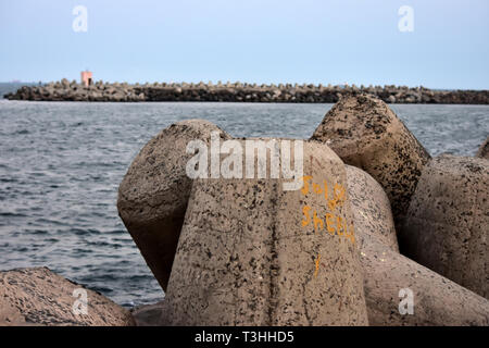 Kasimedu Strand: Ein Laufwerk in das Meer Stockfoto