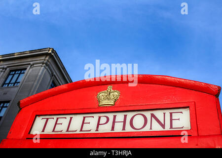 Traditionelle rote Telefonzellen in London Stockfoto