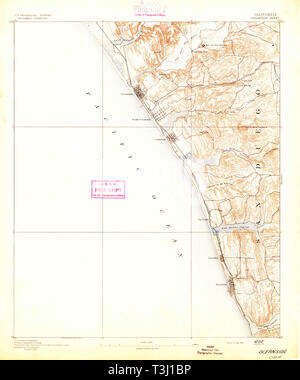 USGS TOPO Karte Kalifornien CA Oceanside 298373 1893 62.500 Wiederherstellung Stockfoto