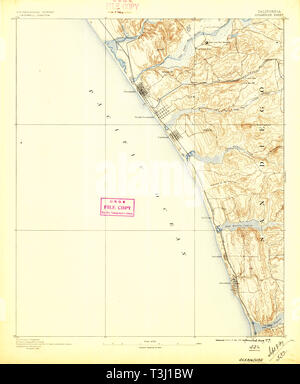 USGS TOPO Karte Kalifornien CA Oceanside 298374 1893 62.500 Wiederherstellung Stockfoto