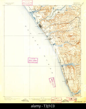 USGS TOPO Karte Kalifornien CA Oceanside 298375 1901 62.500 Wiederherstellung Stockfoto