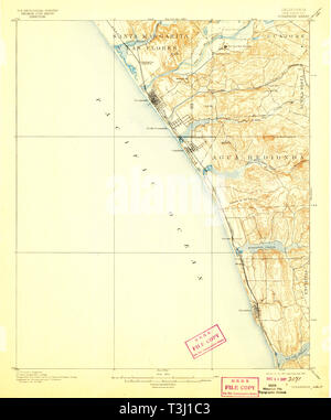 USGS TOPO Karte Kalifornien CA Oceanside 298376 1901 62.500 Wiederherstellung Stockfoto
