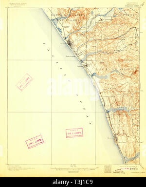 USGS TOPO Karte Kalifornien CA Oceanside 298377 1901 62.500 Wiederherstellung Stockfoto
