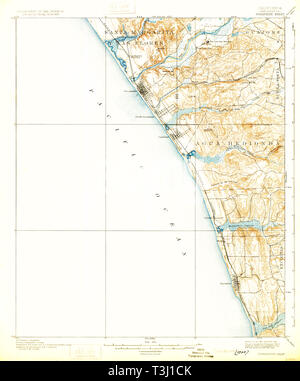 USGS TOPO Karte Kalifornien CA Oceanside 298380 1901 62.500 Wiederherstellung Stockfoto