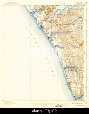 USGS TOPO Karte Kalifornien CA Oceanside 298382 1901 62.500 Wiederherstellung Stockfoto