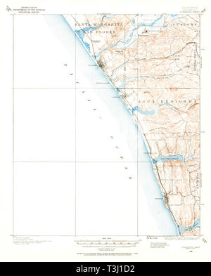 USGS TOPO Karte Kalifornien CA Oceanside 298381 1898 62.500 Wiederherstellung Stockfoto