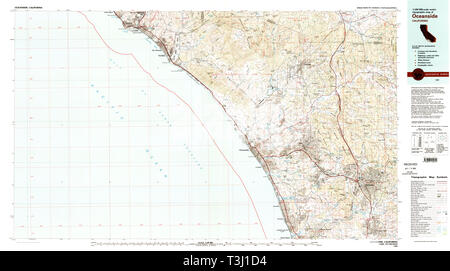 USGS TOPO Karte Kalifornien CA Oceanside 299130 1982 100000 Restaurierung Stockfoto