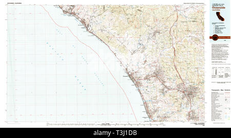 USGS TOPO Karte Kalifornien CA Oceanside 299131 1982 100000 Restaurierung Stockfoto
