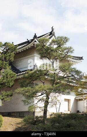 Im Südosten Wachtturm auf Schloss Nijo, Kyoto, Japan. Stockfoto