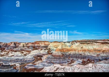 Blue Mesa innerhalb der Petrified Forest National Park Stockfoto