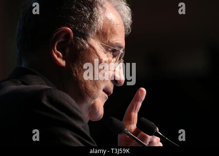 Modena, Italien, April 2019 - Romano Prodi, öffentliche Konferenz über die Zukunft der Europäischen Union Stockfoto