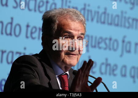 Modena, Italien, April 2019 - Romano Prodi, öffentliche Konferenz über die Zukunft der Europäischen Union Stockfoto