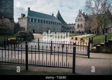 Batterieturm Tower in der befestigten Mauer der Burg Bentheim, Deutschland, Niedersachsen Stockfoto