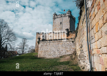 Batterieturm Tower in der befestigten Mauer der Burg Bentheim, Deutschland, Niedersachsen Stockfoto