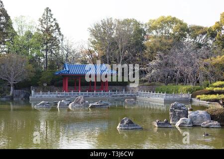 Japanischer Garten in Daisen Park in Sakai City, Osaka, Japan. Stockfoto