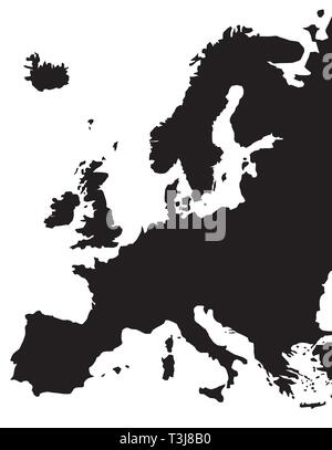 Europa Karte isoliert auf einem weißen Hintergrund. Vector Illustration. Stock Vektor