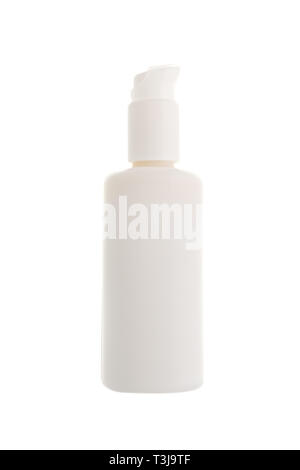 Kosmetische Flasche auf weißem Hintergrund. Stockfoto