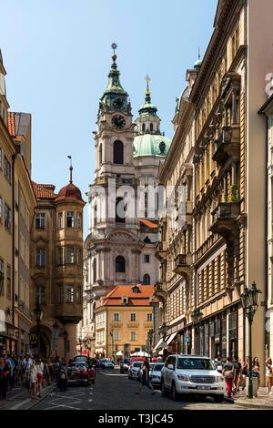 St. Nikolaus Kirche, Kleinseitner Ring, Kleinseite, Mala Strana, Prag, Böhmen, Tschechien Stockfoto