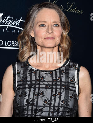 Los Angeles, USA. 09 Apr, 2019. LOS ANGELES, Kalifornien, USA - April 09: Schauspielerin Jodie Foster kommt an der Los Angeles Premiere von "Natürlich: Die Unerzählte Geschichte von Alice Guy-Blache' im Harmony Gold Theater am 9. April 2019 in Los Angeles, Kalifornien, Vereinigte Staaten. (Quelle: Bild Presse Agentur/Alamy leben Nachrichten Stockfoto