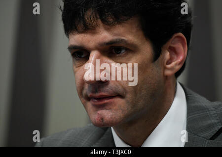 Brasilia, Brasilien. 10 Apr, 2019. Minister für Tourismus - Marcelo Alvaro Antonio, Minister für Tourismus, und an diesem Mittwoch, den 10. April, in einer von der Kommission im Senat. Foto: Mateus Bonomi/AGIF AGIF/Alamy Credit: Live-Nachrichten Stockfoto