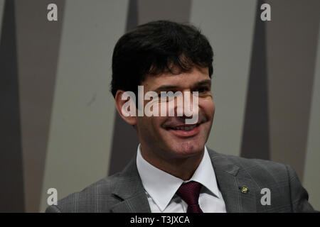 Brasilia, Brasilien. 10 Apr, 2019. Minister für Tourismus - Marcelo Alvaro Antonio, Minister für Tourismus, und an diesem Mittwoch, den 10. April, in einer von der Kommission im Senat. Foto: Mateus Bonomi/AGIF AGIF/Alamy Credit: Live-Nachrichten Stockfoto