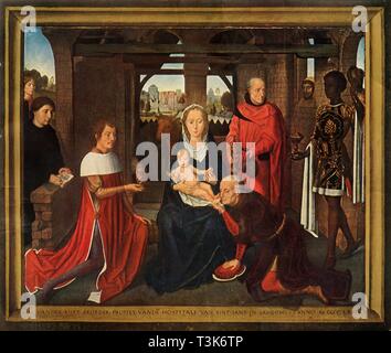 "Central Panel aus Triptychon 'Anbetung der Könige', 1479-1480. Schöpfer: Hans Memling. Stockfoto