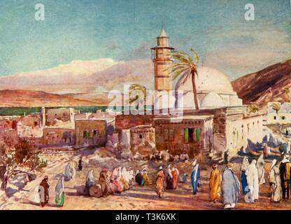 "Die Moschee in Tiberias und den See Genezareth', 1902. Schöpfer: John Fulleylove. Stockfoto