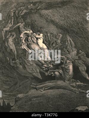 "Ich durch Mitleid Ohnmacht, scheinen würde nicht weit von Tod, c 1890. Schöpfer: Gustave Doré. Stockfoto