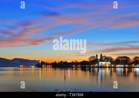 Blick auf der Insel Lindau im Bodensee, Schwaben, Bayern, Deutschland, Europa Stockfoto