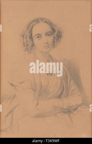 Portrait der Komponistin Fanny Hensel geb. Mendelssohn (1805-1847), 1847. Schöpfer: Hensel, Wilhelm (1794-1861). Stockfoto