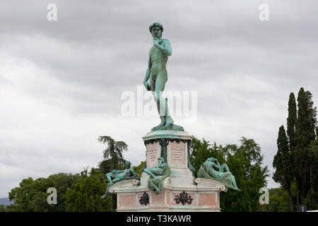 Bronze Kopie des David von Michelangelo, Florenz Stockfoto