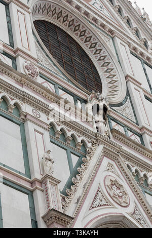 Detail der Fassade von Santa Croce, Florenz Stockfoto