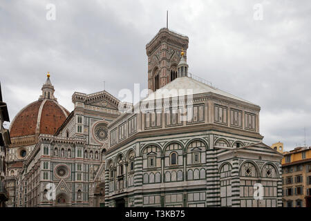 Baptisterium und Duomo, Florenz Stockfoto