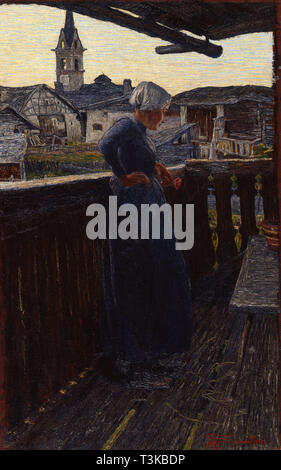 Auf dem Balkon, 1892. Schöpfer: Segantini, Giovanni (1858-1899). Stockfoto