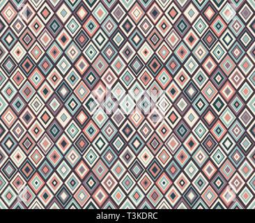 Lila und rosa Diamanten. Geometrische nahtlose Muster, Textur für Textildruck, Hintergrund, Vector Illustration. Stock Vektor