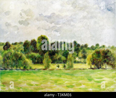 Camille Pissarro (1830 1903) Eragny Twilight Aquarell - Private Collection 1890 Stockfoto